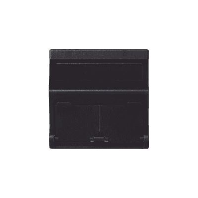 (KB80MD64/14) Placa Voz y Datos Inclinada con Guardapolvo y Adaptador Doble para RJ45 Keystone - Color Grafito