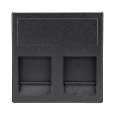 Módulo Color Negro con 2 Espacios para Jack Keystone con Guardapolvo para las Cajas de Escritorio Ofiblock y Teleblock / (KB76/14)