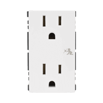 Módulo Dúplex de Contactos Eléctricos 10A 127V Color Blanco / Compatible con Cajas para Pavimento SM-CPAV-2 y SM-CPAV-4 / Requiere Adaptador SM-ADAP-FP para Fijación / Modelo 25424-30