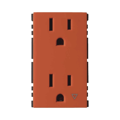 Toma de Corriente Dúplex / Tierra Aislada / 10A 127V / Embornamiento a Tornillo / Color Naranja / Simon 25 Plus
