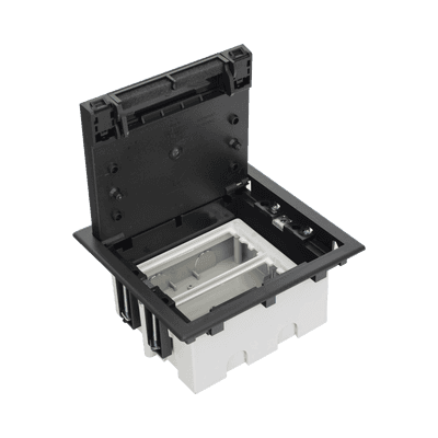 Caja Para Instalación en Piso Falso para Voz, Datos o Contactos Eléctricos / Capacidad para 2 Módulos / Espacio Embellecedor en la Tapa / Profundidad Ajustable de 90 a 120 mm (3.54 a 4.72 pulgadas) / Los Módulos se Adquieren Aparte / (SF210/14CY)