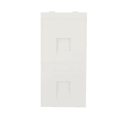 Placa Plana de Voz y Datos con Guardapolvo para 2 RJ45 / Color Blanco / 2 Puertos para Jacks Keystone / Compatible con Cajas de Pavimento SM-CPAV-2 y SM-CPAV-4 / Modelo S76B/9