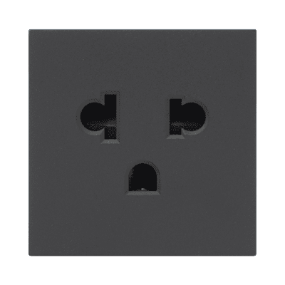 Módulo para Tomacorriente Euroamericano / Color Grafito / 45x45 mm (1.77 x 1.77 Pulgadas) / Compatible con Torres y Cajas para Escritorio de la Marca Simon