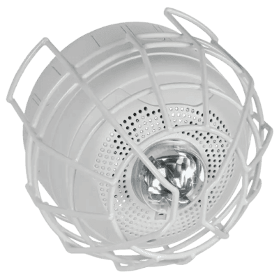 Protector De Rejilla Anti Vandalismo Y Golpes Accidentales, Color Blanco, Para Sirenas/Estrobos/Bocinas System Sensor, Montaje en Superficie en Techo, 8.55"Altox8.55"Anchox6.23"Profundidad