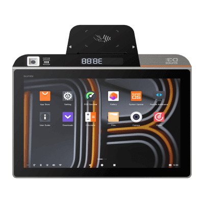 Terminal de Escritorio Inteligente SUNMI D3 MINI / Procesador Qualcomm Hexa-Core 2.4 GHz / 3 GB RAM + 32 GB ROM / Pantalla Principal 10.1" IPS / Impresora Térmica Integrada 58 mm / Android 13 / Bluetooth 5.0 / Wi-Fi Dual Band / Batería 