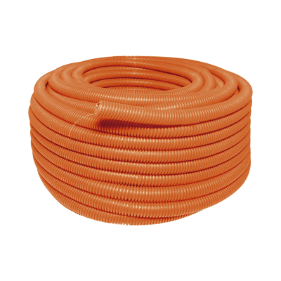Manguera Poliducto Corrugado Flexible Naranja Reforzado de 3/4" x 50 m Para Instalaciones Eléctricas /Polietileno Alta Densidad HDPE/ Sin guía /Resistente a Intemperie.