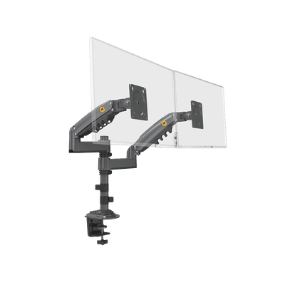 Montaje de Escritorio articulado para 2 monitores de 17 a 27" /  Soporta hasta 9kg por monitor / Vesa 75 x 75 / 100 x 100 / Acero / Rotación: 360°