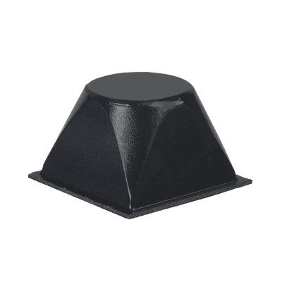 Base Cuadrada Cónica Negra de Poliuretano, 20.5 x 20.5 x 13 mm.