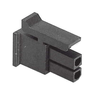 Receptáculo de dos posiciones en Conector Rectangular de Carcasa Negra de 0.118 "(3.00 mm) Molex.