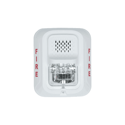 Sirena con Lámpara Estroboscópica a 2 Hilos, Montaje en Pared, Color Blanco, Configuración Estroboscópica Seleccionable, Nuevo Diseño Moderno y Elegante y Menor Consumo de Corriente