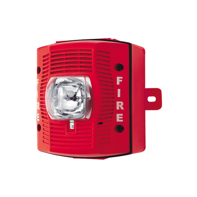 Bocina con Lámpara Estroboscópica para Exterior, con Configuración Estroboscópica Seleccionable, Color Rojo