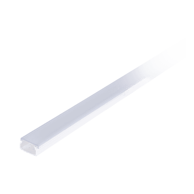  Canaleta blanca con tapa transparente de PVC auto extinguible, ideal para colocar iluminación tipo Led, sin división, 20 x 10 mm, tramo de 2.5 m 