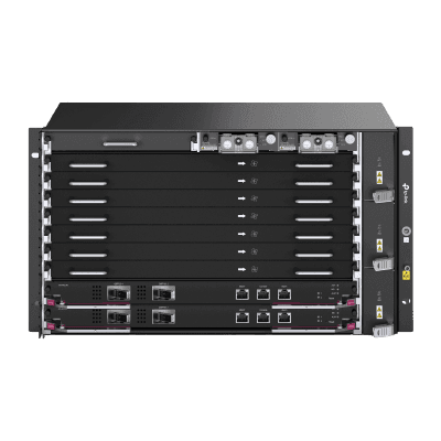 DeltaStream - OLT Módular GPON / 7 Bahías XGSPO/GPON / Conexión de hasta 14,336 ONUs / 2 Tarjetas Main / Puertos Gigabit RJ45 Uplink / 4 Puertos SFP+ Uplink / Fuente Redundante AC- DC (incluida) / Administración desde la nube (