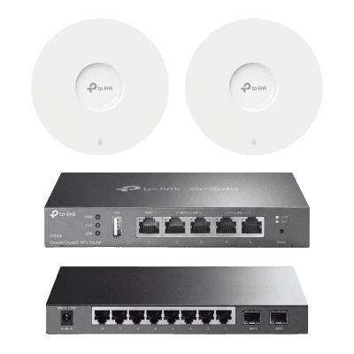 Kit de Iniciación en redes OMADA / 1 Router / 1 Switch TL-SG2210P / 2 Punto de Acceso EAP613
