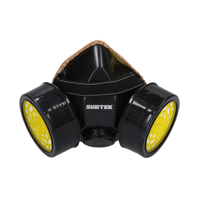 Respirador de Media Cara / Protección contra Contaminantes Aéreos / Diseño de Media Cara / Doble Cartucho Intercambiable / Incluye 2 Cartuchos para Vapores Orgánicos / Variedad de Filtros / Sellado Cómodo / Válvul