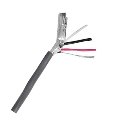 Cable Multiconductor CMR Shielded 3C/18 AWG / Blindaje Cinta Maylar Aluminizada + Dren / Cubierta PVC Riser Antiflama / 300V / 105°C / UL 444 y UL 1666 / Para Control de Acceso y Comunicaciones