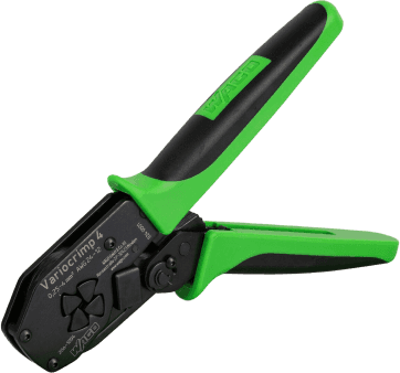 Tenaza de Crimpado / 0.25-4.0 mm² / Para Terminales con y sin Cuello de Plástico / Diseño Ergonómico / Color Verde/Negro
