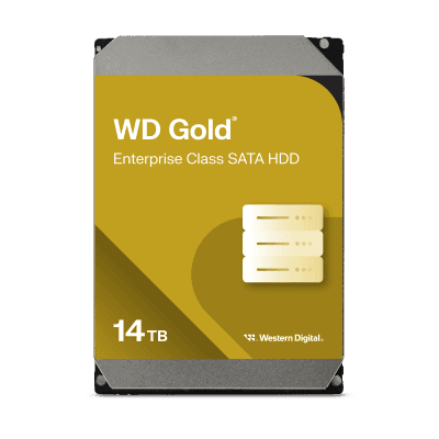 Disco Duro Empresarial WD Gold / SATA 6 Gb/s / 14 TB / 7200 RPM / Tecnología HelioSeal / ArmorCache / 5 Años Garantía / 2.5M Horas MTBF