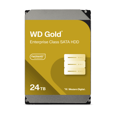 Disco Duro Empresarial WD Gold / SATA 6 Gb/s / 24 TB / 7200 RPM / Tecnología HelioSeal / ArmorCache / 5 Años Garantía / 2.5M Horas MTBF