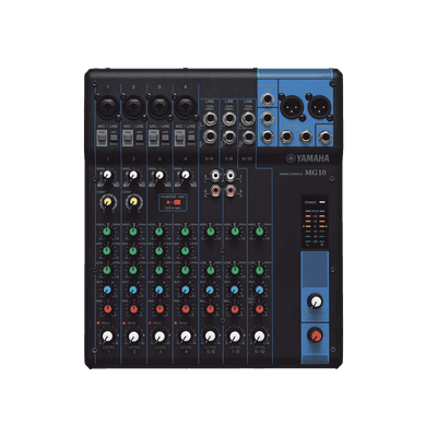 Mezcladora de Audio | 10 Canales | 4 Entradas de Micrófono | 3 Entradas de Línea Estéreo | Phantom Power