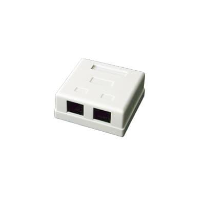 Caja de Pared con 2 Puertos, Incluye 2 Jacks UTP Cat5e Keystone